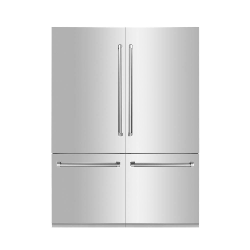 60 In. 32.2 Cu. Ft. French Door Built-in Bottom Freezer Refrigerator With Water Dispensers And Ice Makers In Stainless Steel RBIV30460