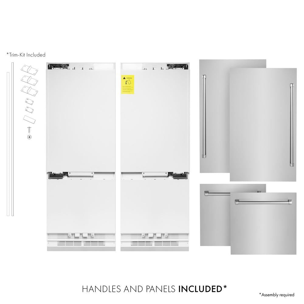 60 In. 32.2 Cu. Ft. French Door Built-in Bottom Freezer Refrigerator With Water Dispensers And Ice Makers In Stainless Steel RBIV30460