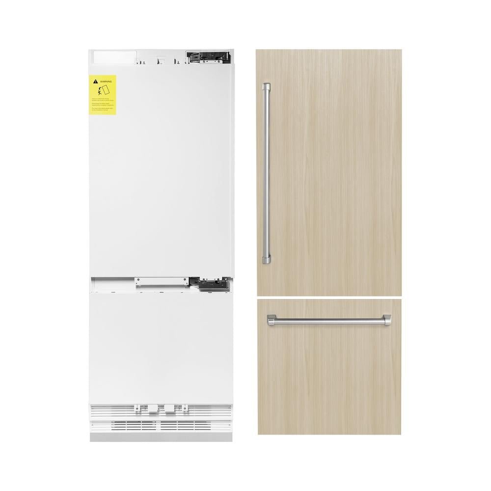 30 In. 16.1 Cu. Ft. Panel Ready Built-in Bottom Freezer Refrigerator With Water Dispenser And Ice Maker RBIV30