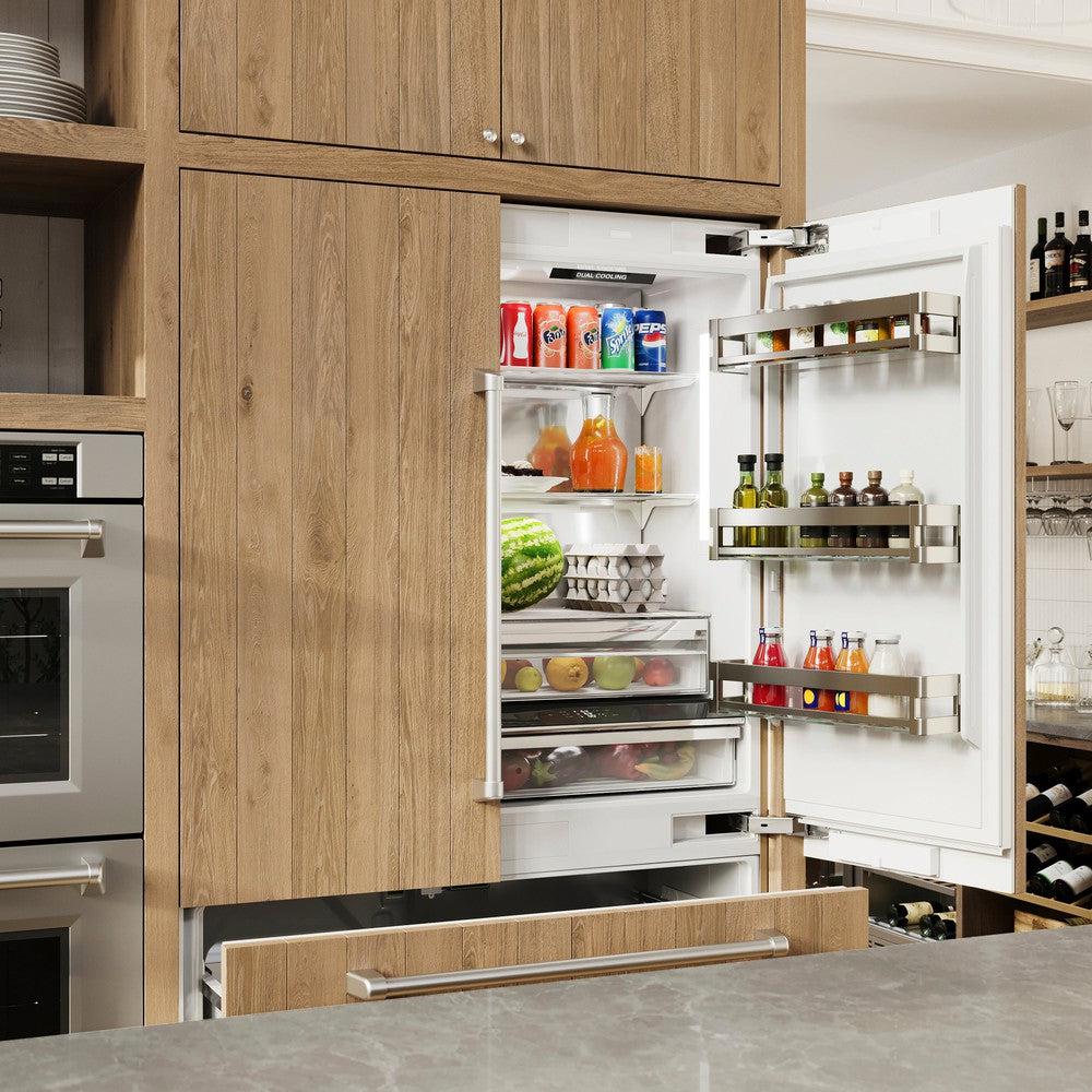 36 In. 19.6 Cu. Ft. Panel Ready French Door Built-in Bottom Freezer Refrigerator With Water Dispenser And Ice Maker RBIV36