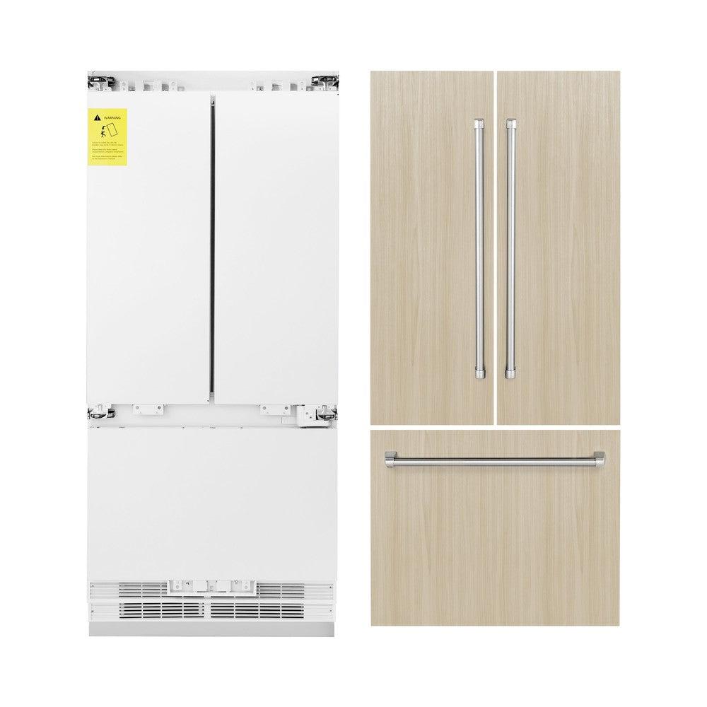 36 In. 19.6 Cu. Ft. Panel Ready French Door Built-in Bottom Freezer Refrigerator With Water Dispenser And Ice Maker RBIV36