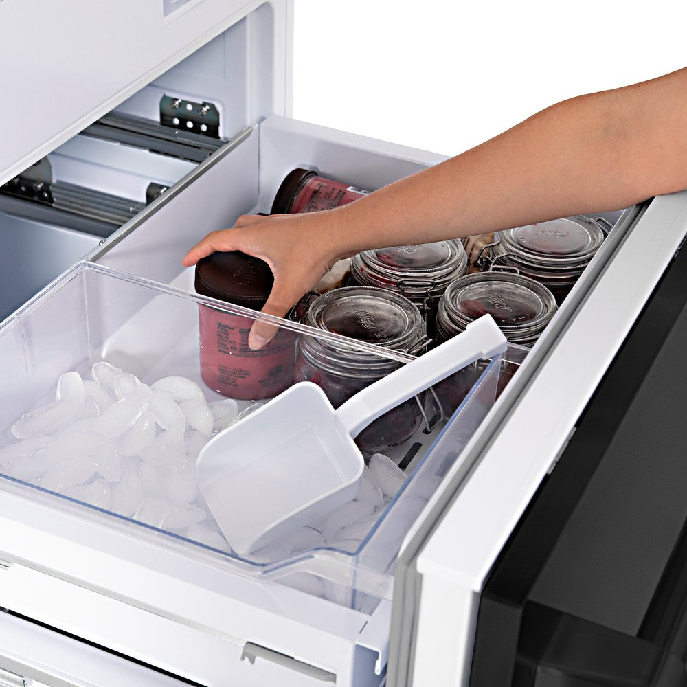 30 In. 16.1 Cu. Ft. Built-in Bottom Freezer Refrigerator With Water Dispenser And Ice Maker In Black Stainless Steel RBIVBS30