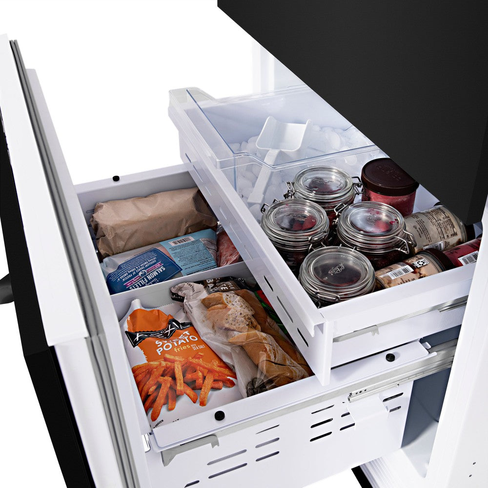 30 In. 16.1 Cu. Ft. Built-in Bottom Freezer Refrigerator With Water Dispenser And Ice Maker In Black Stainless Steel RBIVBS30