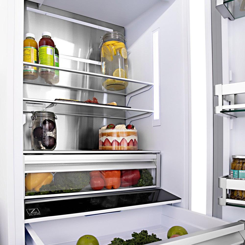 36"19.6 cu. ft. Built-In 3-Door French Door Freezer Refrigerator with Internal Water and Ice Dispenser in Black Stainless Steel view 6
