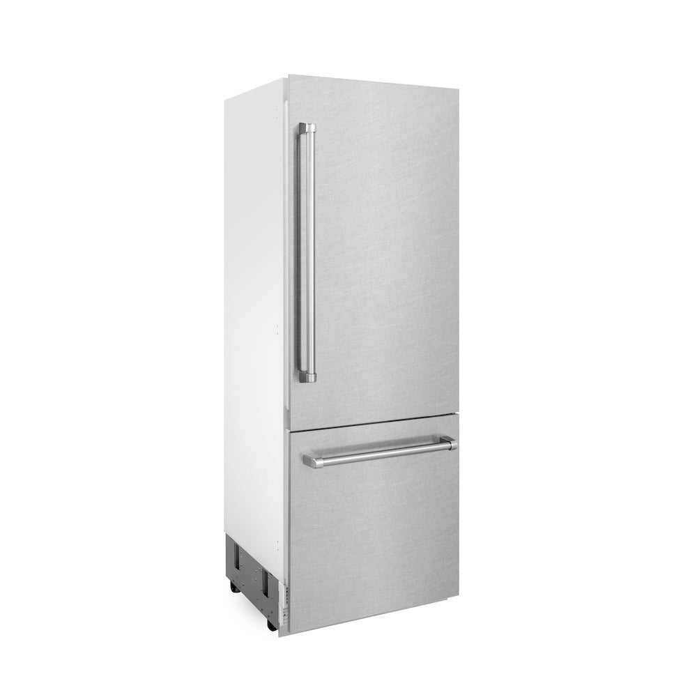 30 In. 16.1 Cu. Ft. Built-in Bottom Freezer Refrigerator With Water Dispenser And Ice Maker In Satin Stainless Steel RBIVSN30