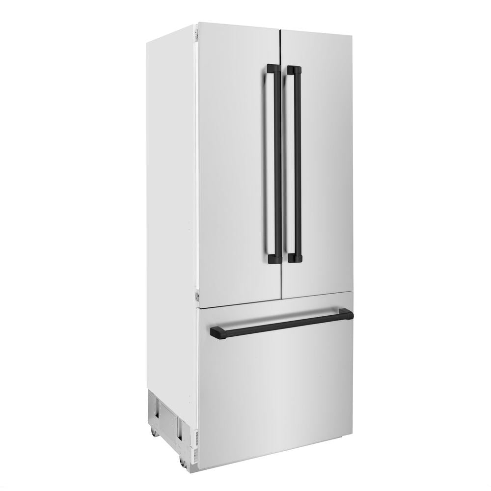 Autograph Edition 36 In. 19.6 Cu. Ft. French Door Built-in Bottom Freezer Refrigerator With Water Dispenser And Ice Maker In Stainless Steel With Matte Black Accents RBIVZ30436MB