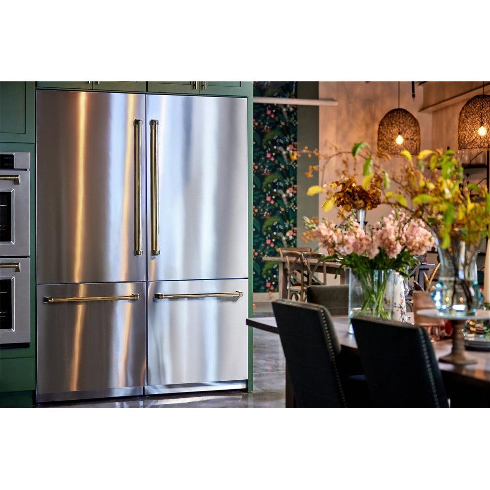 Autograph Edition 60 In. 32.2 Cu. Ft. French Door Built-in Bottom Freezer Refrigerator With Water Dispenser And Ice Maker In Stainless Steel With Polished Gold Accents RBIVZ30460G