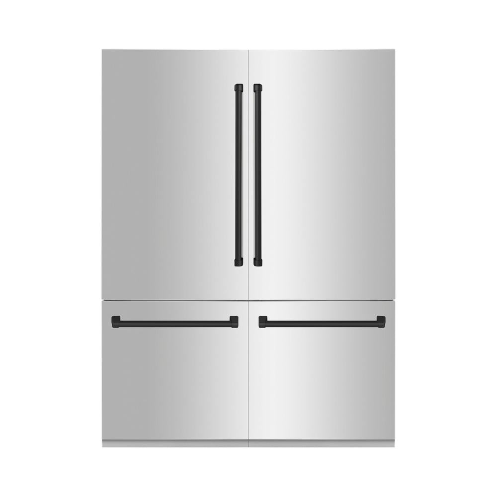 Autograph Edition 60 In. 32.2 Cu. Ft. French Door Built-in Bottom Freezer Refrigerator With Water Dispenser And Ice Maker In Stainless Steel With Matte Black Accents RBIVZ30460MB