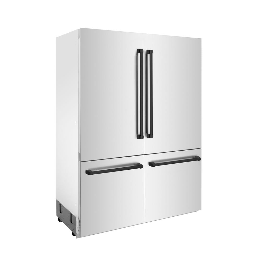 Autograph Edition 60 In. 32.2 Cu. Ft. French Door Built-in Bottom Freezer Refrigerator With Water Dispenser And Ice Maker In Stainless Steel With Matte Black Accents RBIVZ30460MB