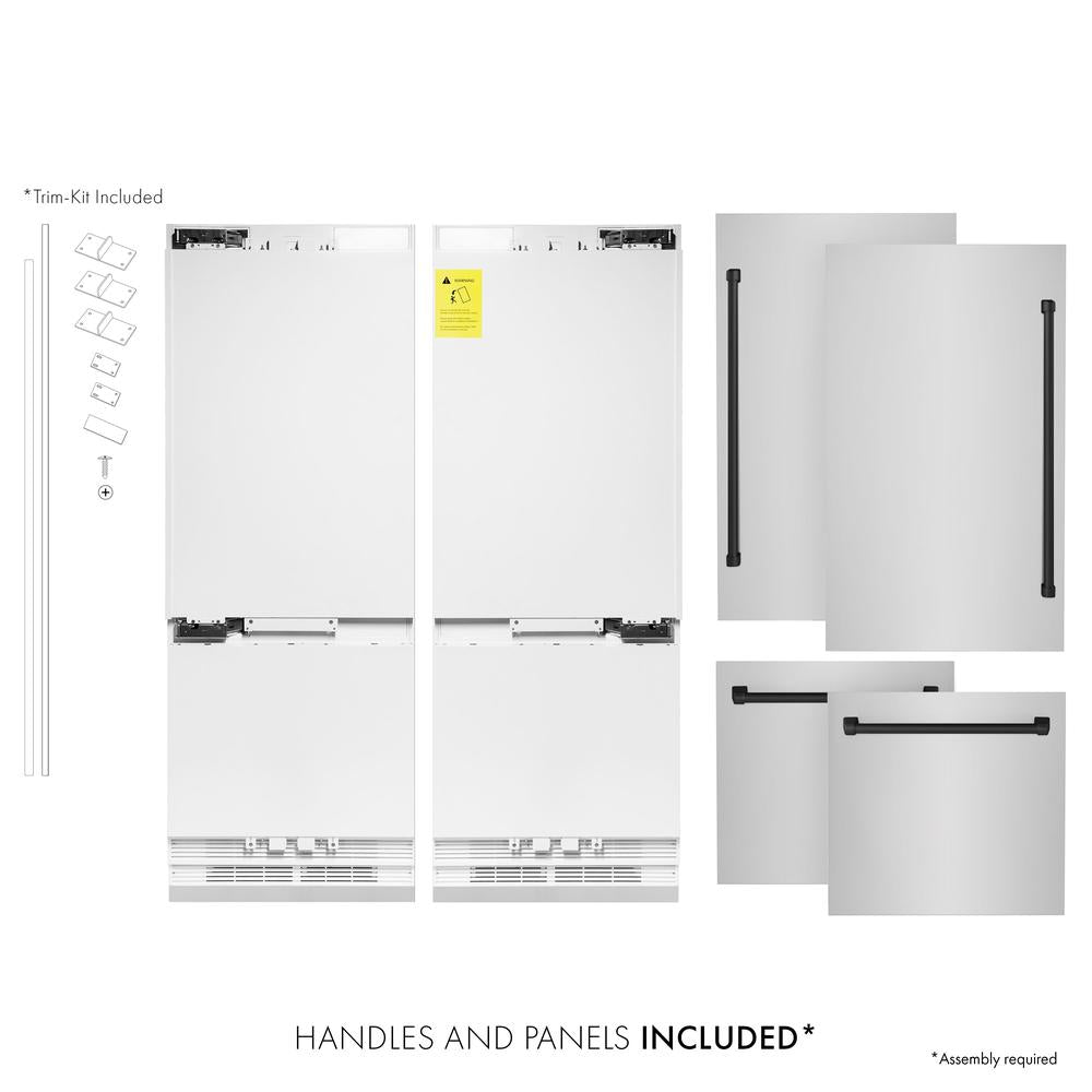 Autograph Edition 60 In. 32.2 Cu. Ft. French Door Built-in Bottom Freezer Refrigerator With Water Dispenser And Ice Maker In Stainless Steel With Matte Black Accents RBIVZ30460MB