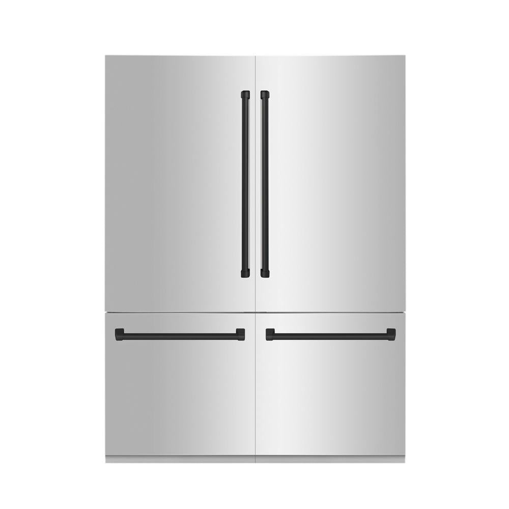 Autograph Edition 60 In. 32.2 Cu. Ft. French Door Built-in Bottom Freezer Refrigerator With Water Dispenser And Ice Maker In Stainless Steel With Matte Black Accents RBIVZ30460MB