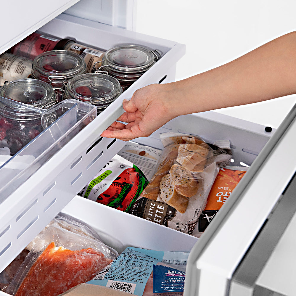 Autograph Edition 30 In. 16.1 Cu. Ft. Panel Ready Built-in Bottom Freezer Refrigerator With Water Dispenser And Ice Maker With Polished Gold Accents RBIVZ30G