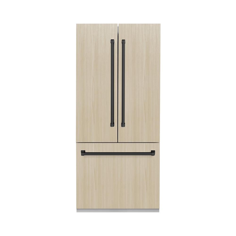 Autograph Edition 36 In. 19.6 Cu. Ft. Panel Ready French Door Built-in Bottom Freezer Refrigerator With Water Dispenser And Ice Maker With Matte Black Accents RBIVZ36MB