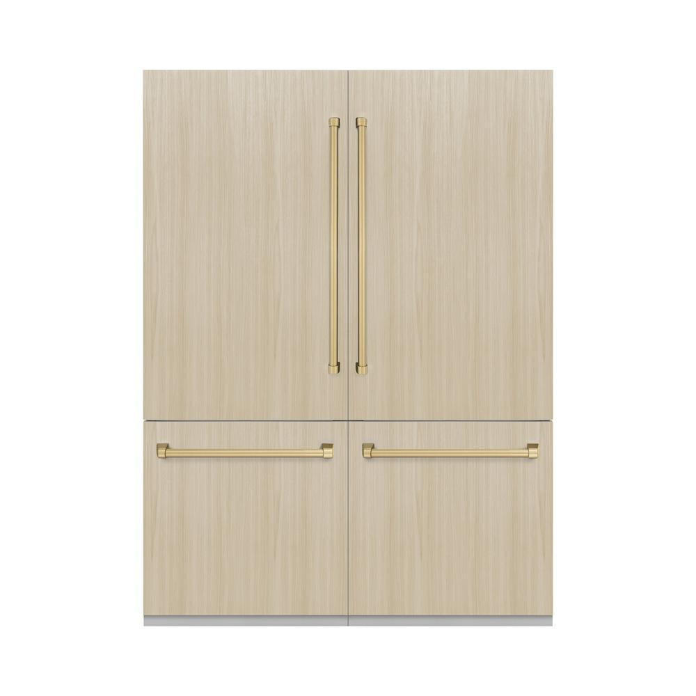 Autograph Edition 60 In. 32.2 Cu. Ft. Panel Ready French Door Built-in Bottom Freezer Refrigerator With Water Dispenser And Ice Maker With Champagne Bronze Accents RBIVZ60CB