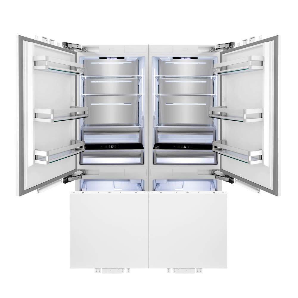 Autograph Edition 60 In. 32.2 Cu. Ft. Panel Ready French Door Built-in Bottom Freezer Refrigerator With Water Dispenser And Ice Maker With Champagne Bronze Accents RBIVZ60CB