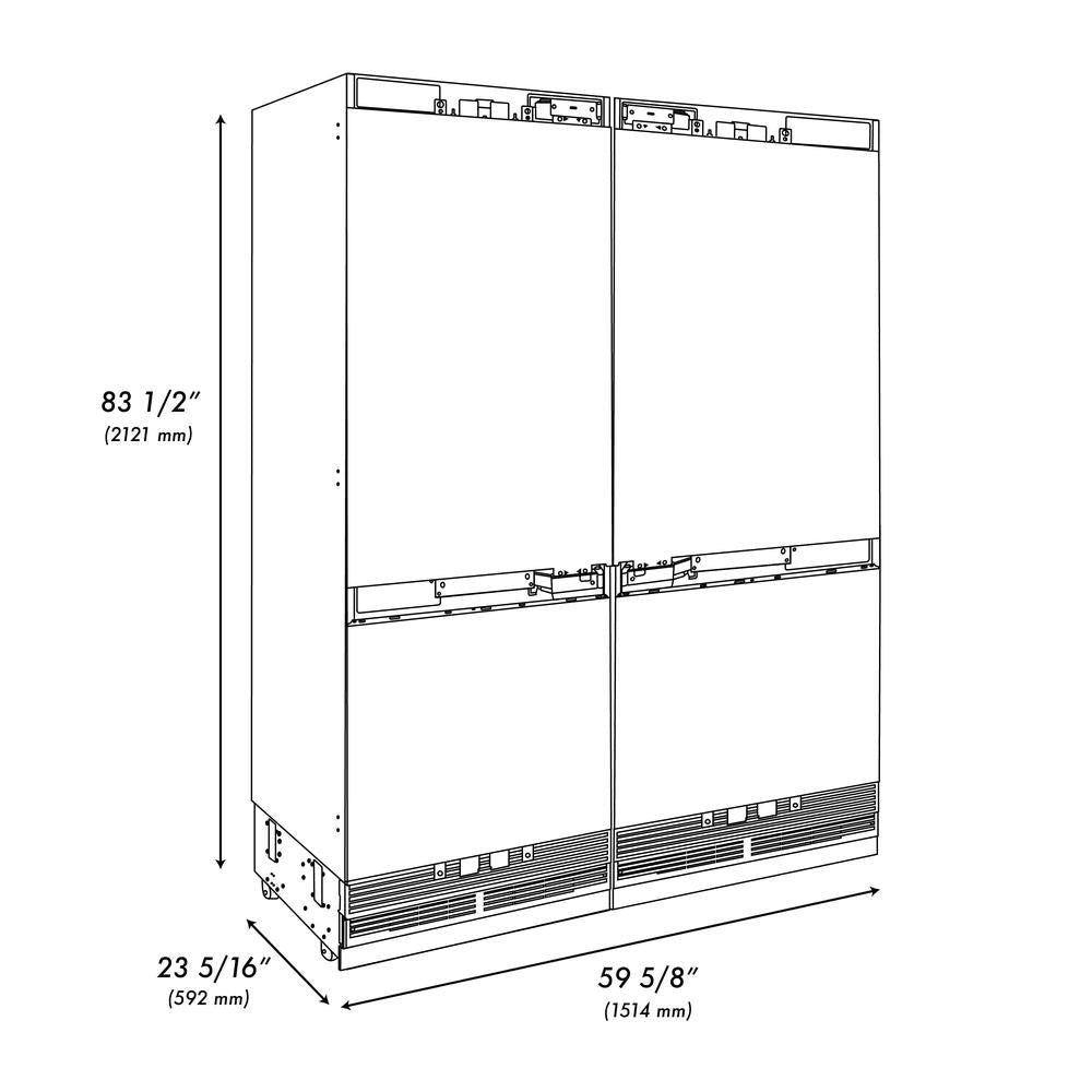 Autograph Edition 60 In. 32.2 Cu. Ft. Panel Ready French Door Built-in Bottom Freezer Refrigerator With Water Dispenser And Ice Maker With Champagne Bronze Accents RBIVZ60CB