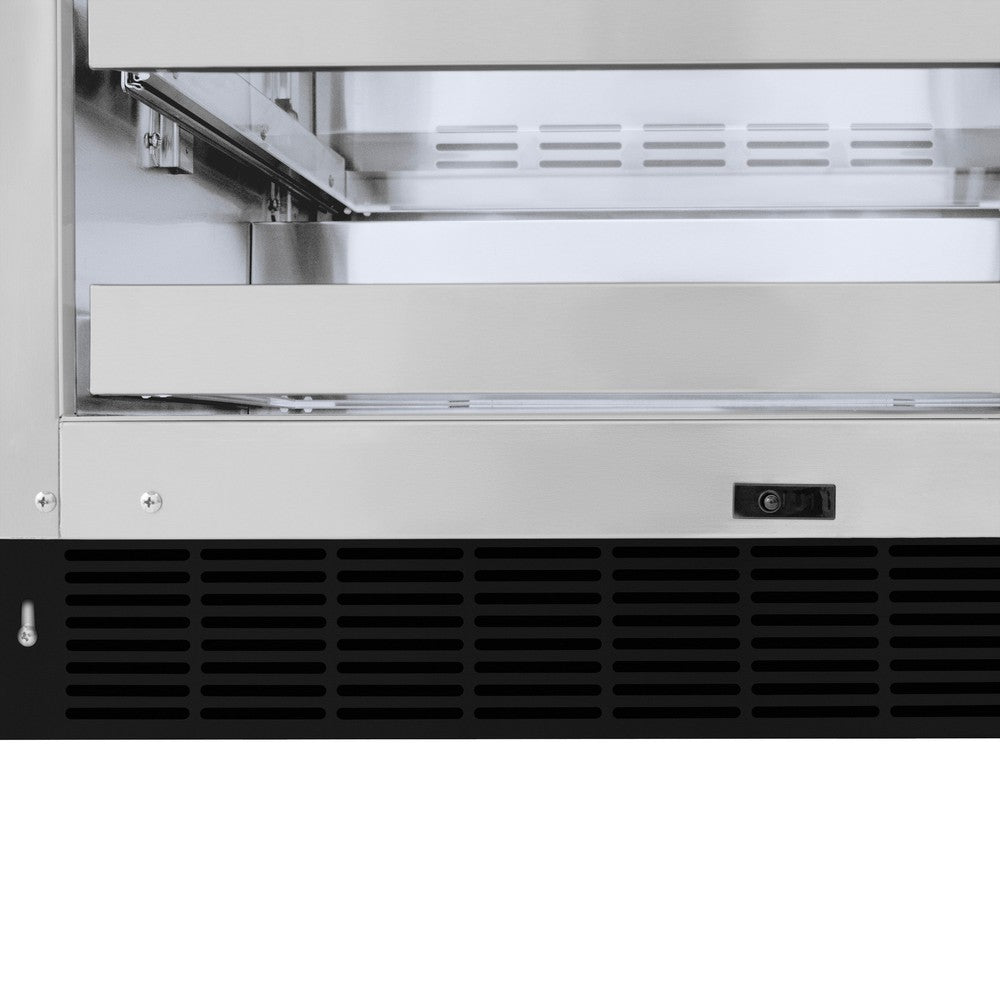 24 In. Touchstone 151 Can Beverage Fridge With Black Matte Glass Door RBSOBLM24