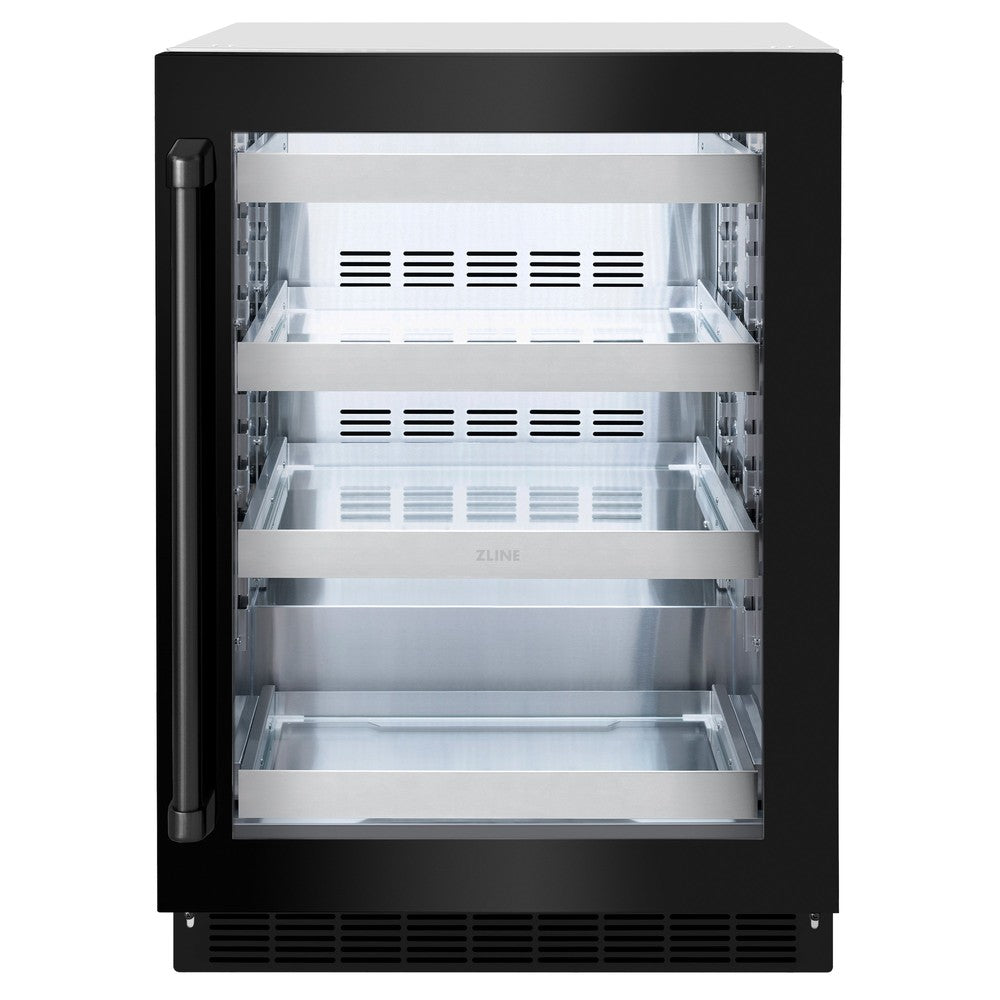 24 In. Touchstone 151 Can Beverage Fridge With Black Stainless Steel Glass Door RBSOBS24