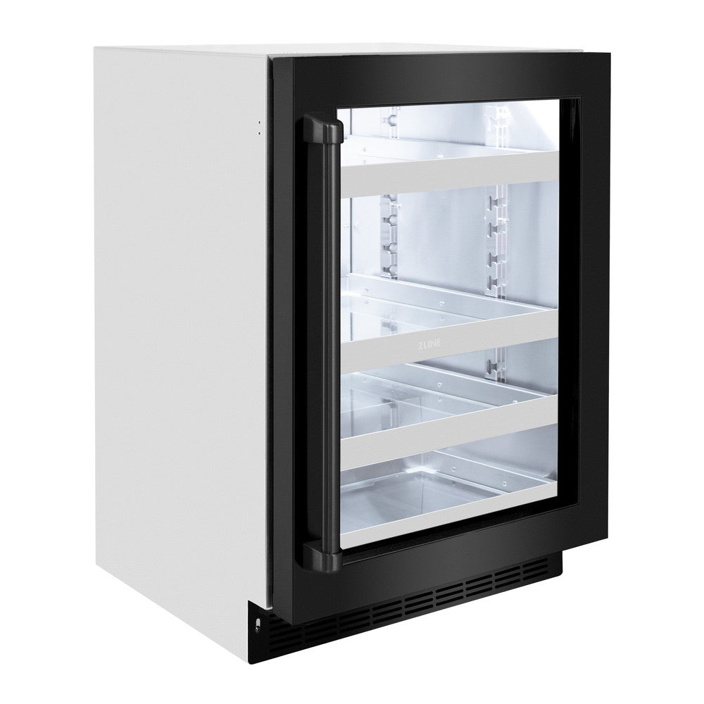24 In. Touchstone 151 Can Beverage Fridge With Black Stainless Steel Glass Door RBSOBS24
