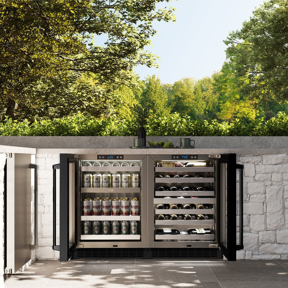 24 In. Touchstone 151 Can Beverage Fridge With Black Stainless Steel Glass Door RBSOBS24