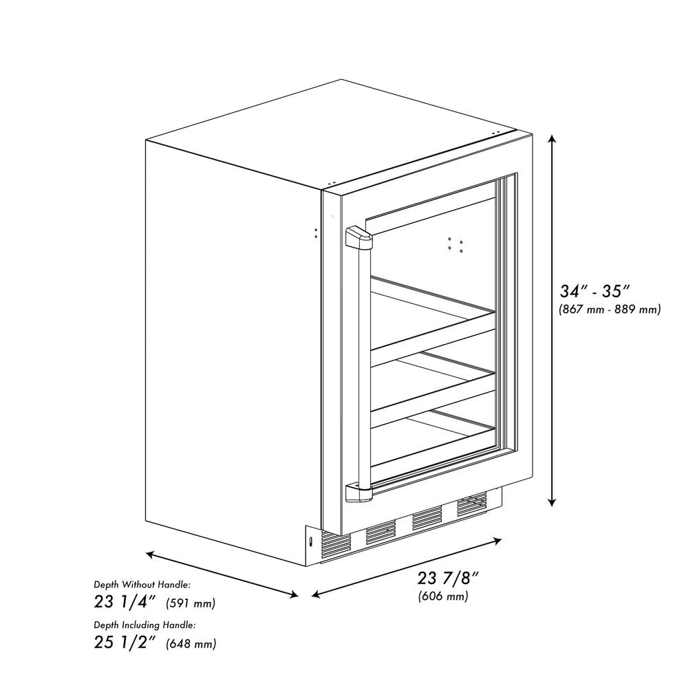 24 In. Touchstone 151 Can Beverage Fridge With Black Stainless Steel Glass Door RBSOBS24