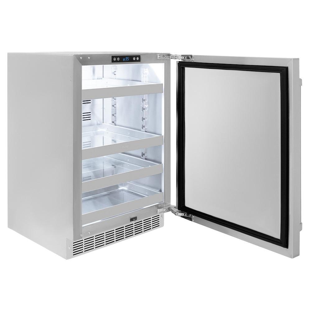 24 In. Touchstone 151 Can Beverage Fridge With Solid Stainless Steel Door RBSOST24