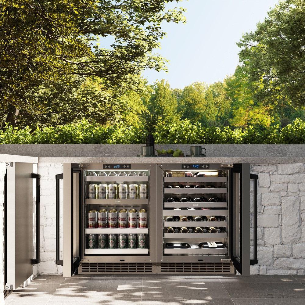 Autograph Edition 24 In. Touchstone 151 Can Beverage Fridge With Stainless Steel Glass Door And Matte Black Handle RBSOZGS24MB