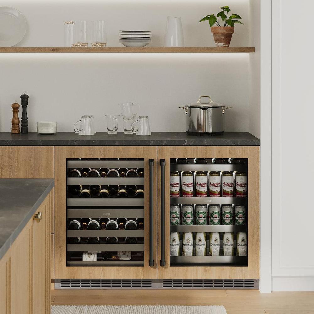 Autograph Edition 24 In. Touchstone 151 Can Beverage Fridge With Stainless Steel Glass Door And Matte Black Handle RBSOZGS24MB
