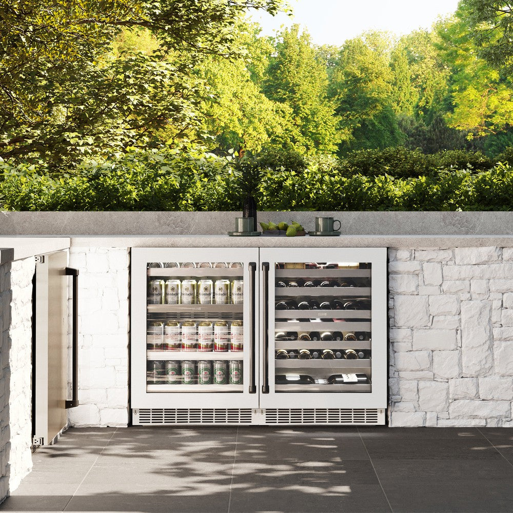 Autograph Edition 24 In. Touchstone 151 Can Beverage Fridge With White Matte Glass Door And Matte Black Handle RBSOZWM24MB