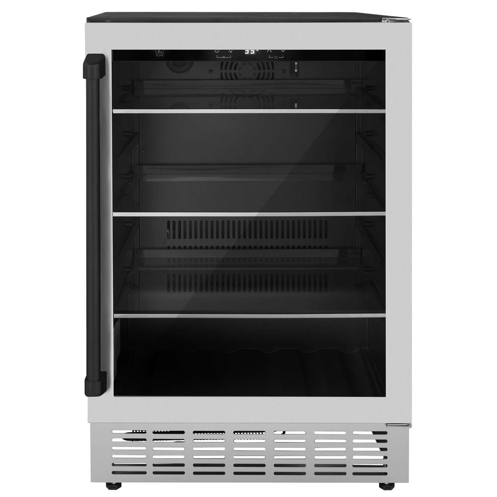 Autograph Edition 24 In. Monument 154 Can Beverage Fridge In Stainless Steel With Matte Black Accents RBVZUS24MB