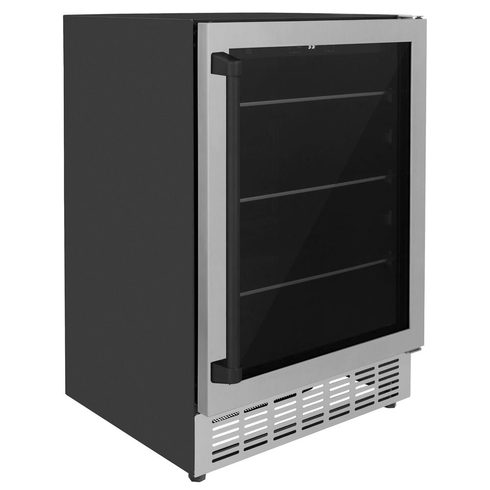 Autograph Edition 24 In. Monument 154 Can Beverage Fridge In Stainless Steel With Matte Black Accents RBVZUS24MB