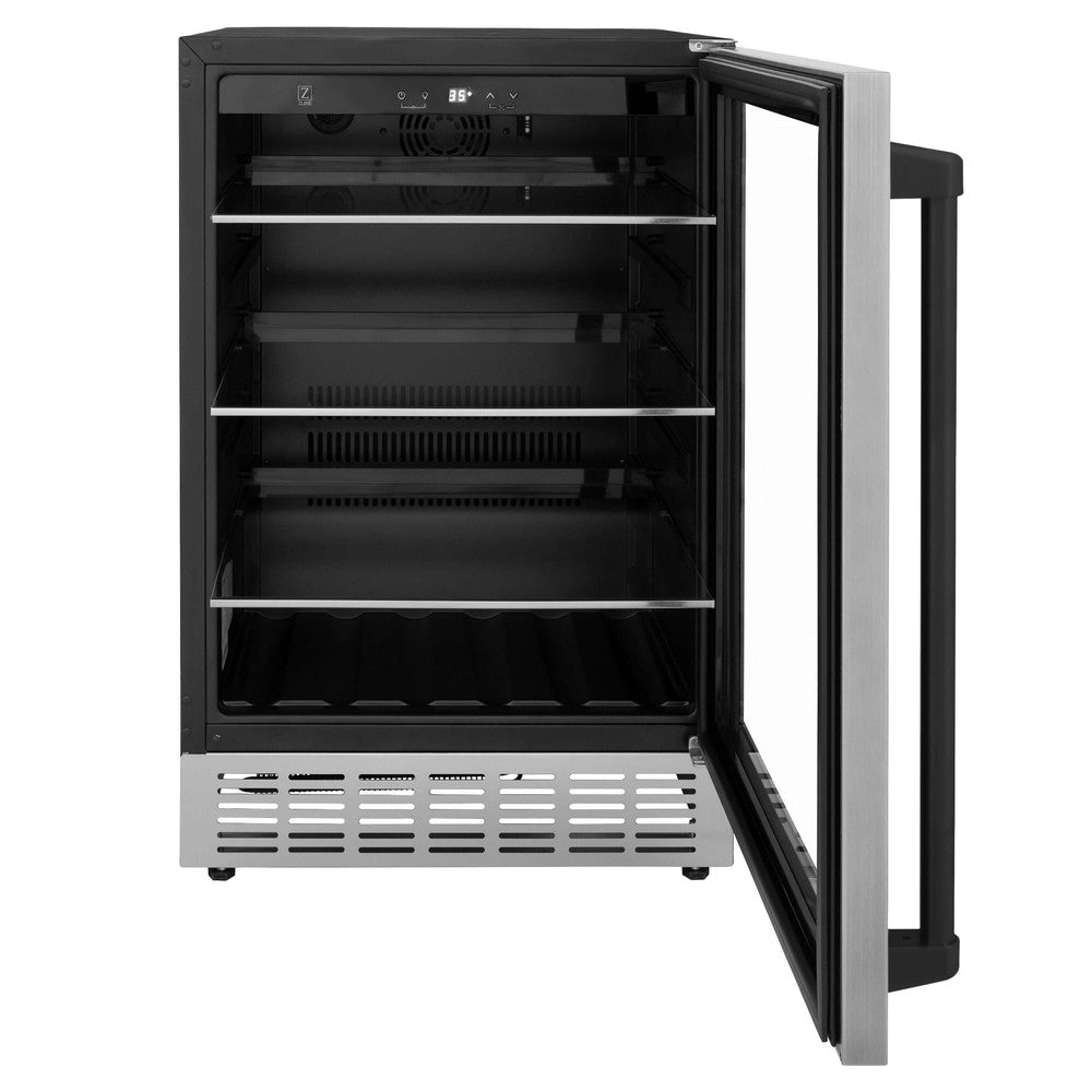 Autograph Edition 24 In. Monument 154 Can Beverage Fridge In Stainless Steel With Matte Black Accents RBVZUS24MB