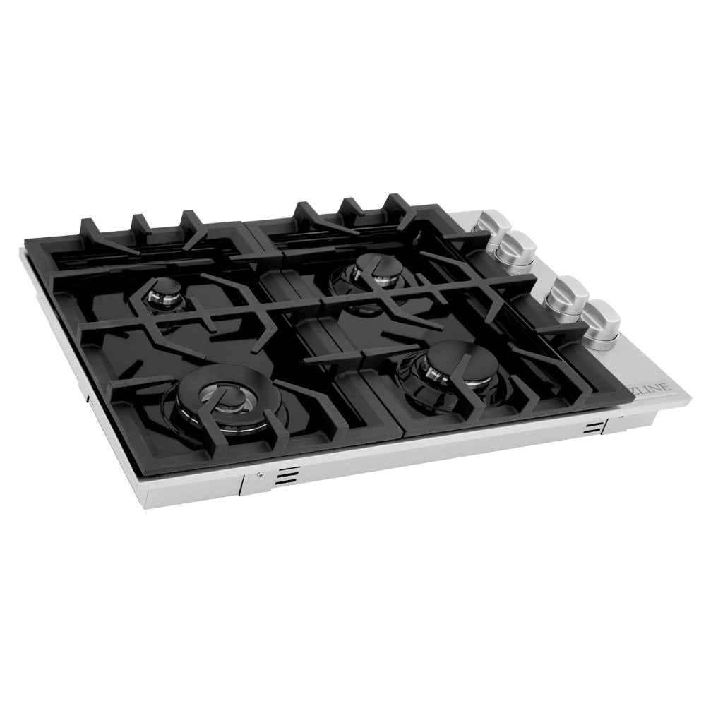 30 In. Gas Cooktop With 4 Burners And Black Porcelain Top RC30PBT