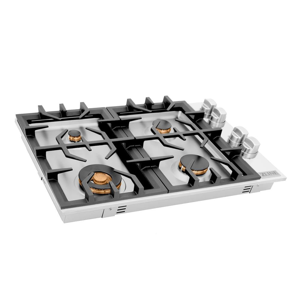 30" Drop-in Gas Stovetop with 4 Gas burners (RC30) with Brass Burners RCBR30