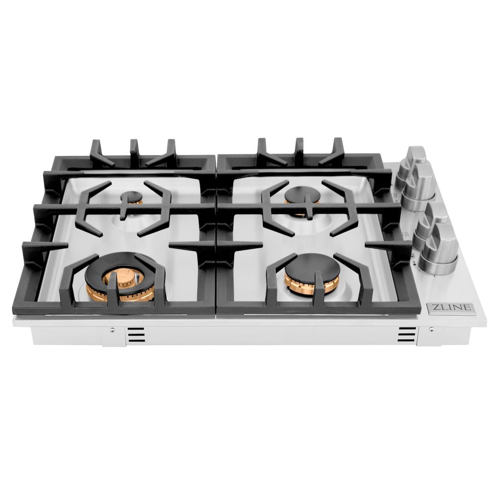 30" Drop-in Gas Stovetop with 4 Gas burners (RC30) with Brass Burners RCBR30