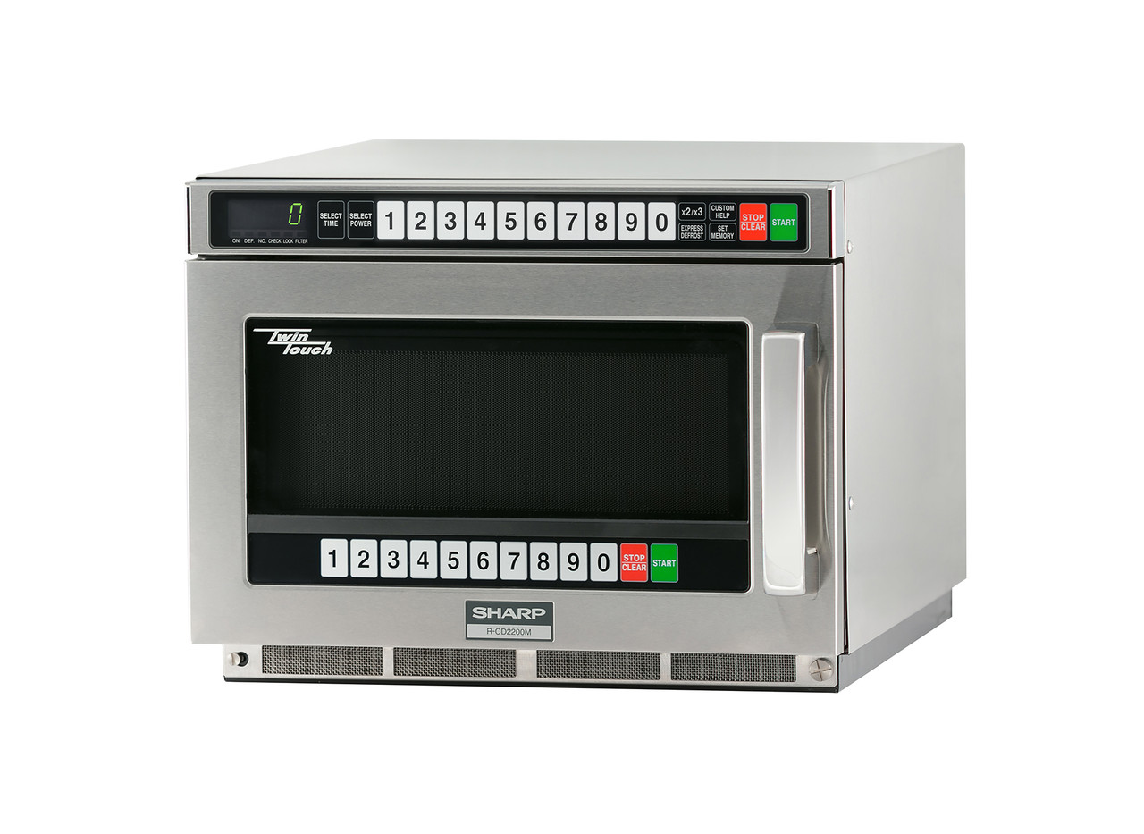 Sharp TwinTouch 2200 Watt Commercial Microwave Oven with Dual TouchPads RCD2200M