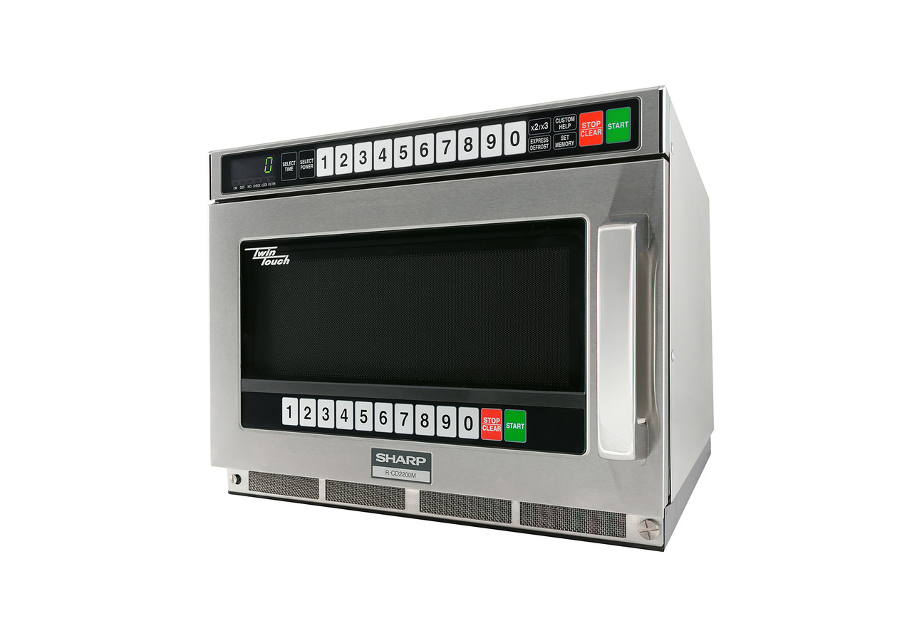 Sharp TwinTouch 2200 Watt Commercial Microwave Oven with Dual TouchPads RCD2200M