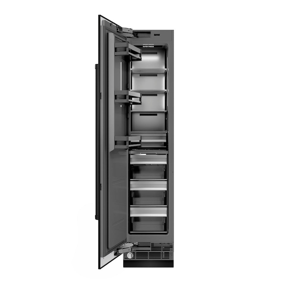 18 In. 8.6 Cu. Ft. Left Hinge Column Freezer In Black Stainless Steel With Graphite Gray Interior RCFVLBS18
