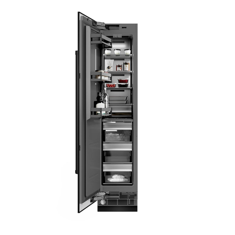 18 In. 8.6 Cu. Ft. Left Hinge Column Freezer In Black Stainless Steel With Graphite Gray Interior RCFVLBS18