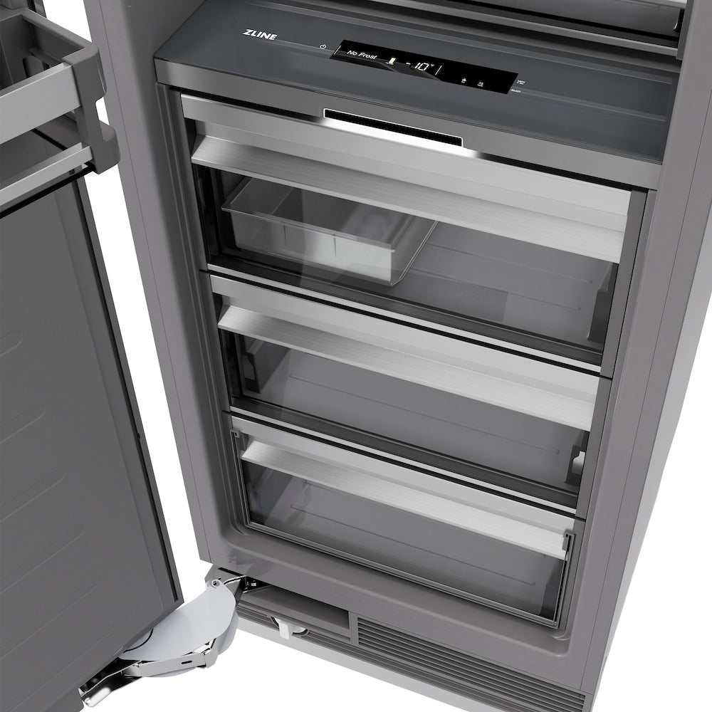 18 In. 8.6 Cu. Ft. Left Hinge Column Freezer In White Matte With Graphite Gray Interior RCFVLWM18