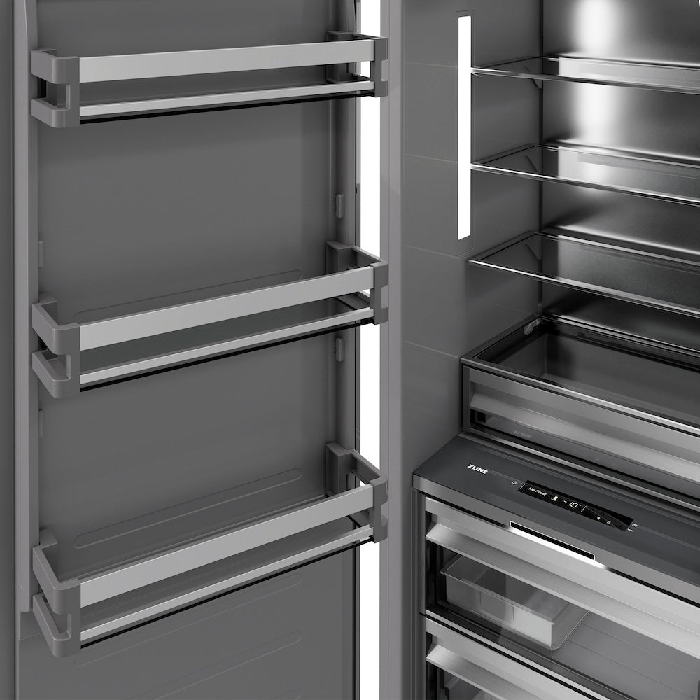 18 In. 8.6 Cu. Ft. Left Hinge Column Freezer In White Matte With Graphite Gray Interior RCFVLWM18