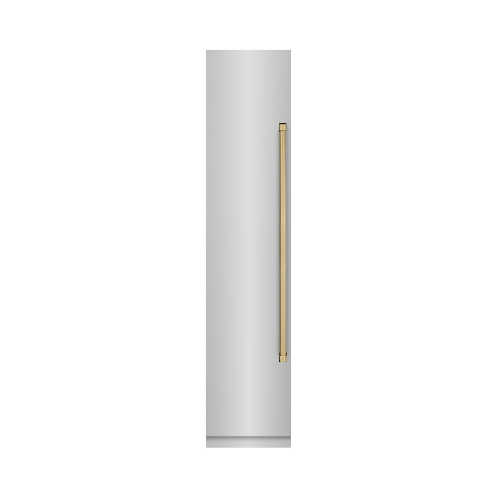 Autograph Edition 18 In. 8.6 Cu. Ft. Left Hinge Column Freezer In Stainless Steel With Graphite Gray Interior And Champagne Bronze Accents RCFVLZ30418CB