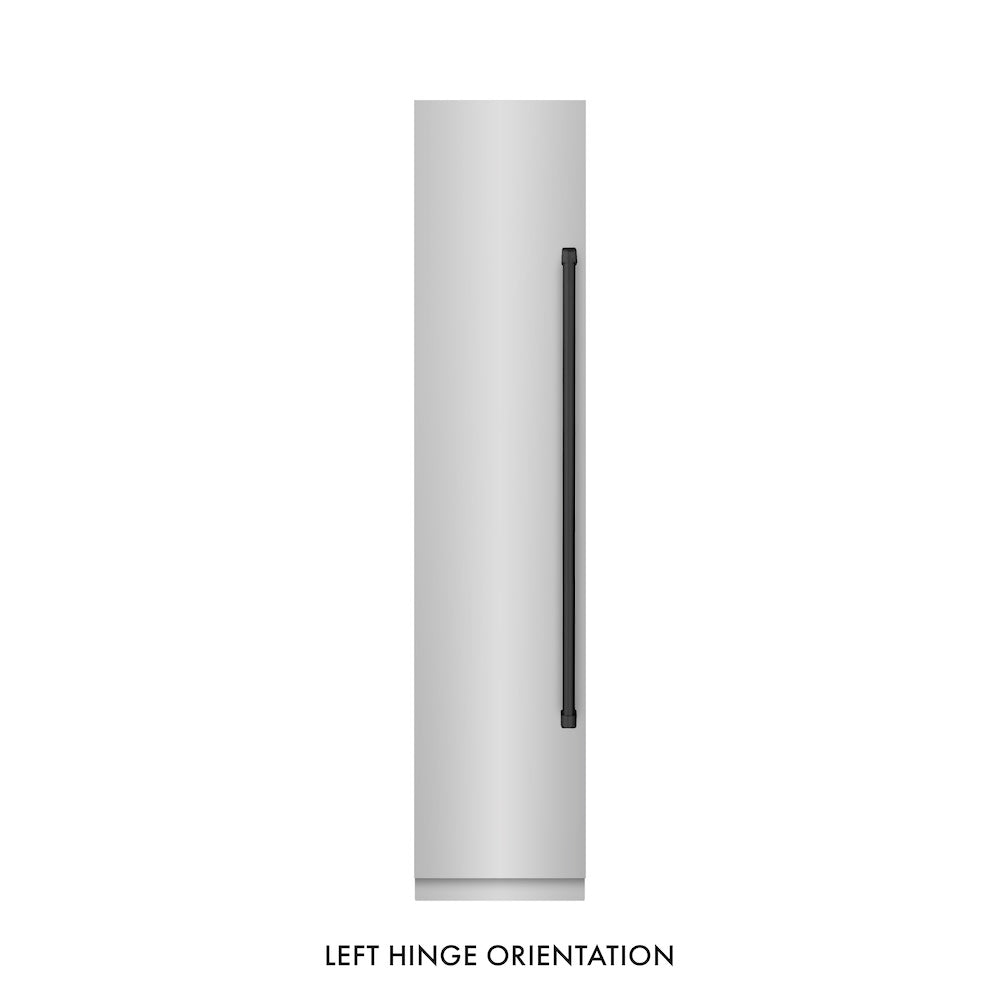 Autograph Edition 18 In. 8.6 Cu. Ft. Left Hinge Column Freezer In Stainless Steel With Graphite Gray Interior And Matte Black Accents RCFVLZ30418MB