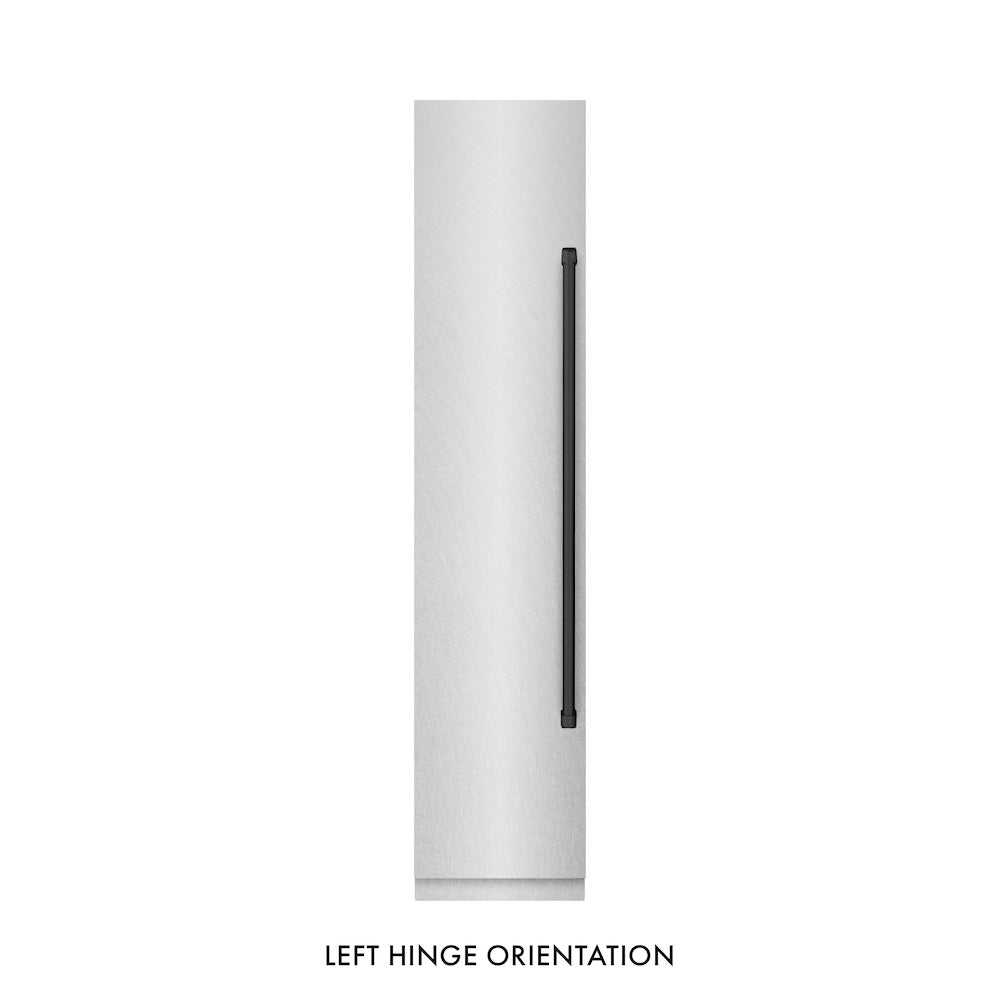Autograph Edition 18 In. 8.6 Cu. Ft. Left Hinge Column Freezer In Satin Stainless Steel With Graphite Gray Interior And Matte Black Accents RCFVLZSN18MB