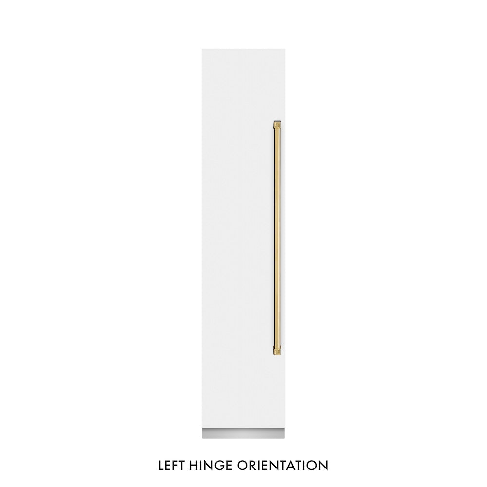 Autograph Edition 18 In. 8.6 Cu. Ft. Left Hinge Column Freezer In White Matte With Graphite Gray Interior And Polished Gold Accents RCFVLZWM18G