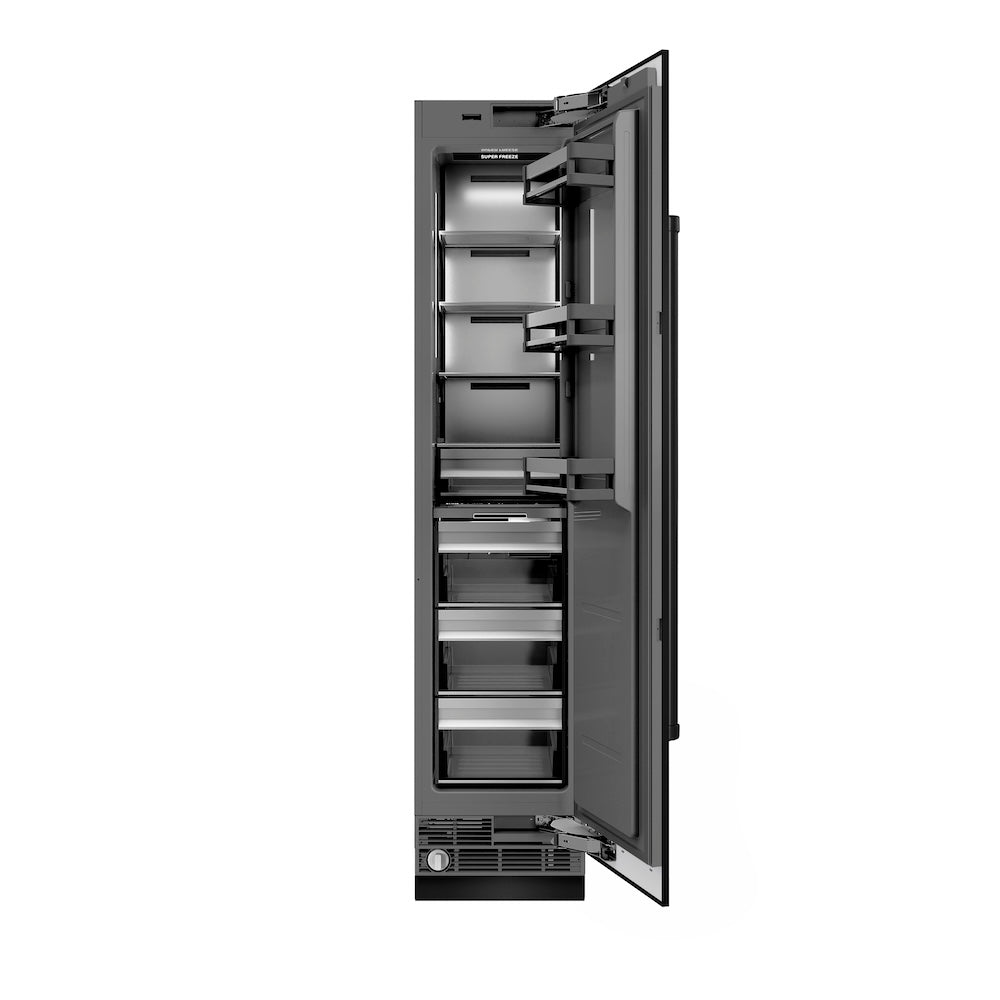 18 In. 8.6 Cu. Ft. Right Hinge Column Freezer In Black Stainless Steel With Graphite Gray Interior RCFVRBS18