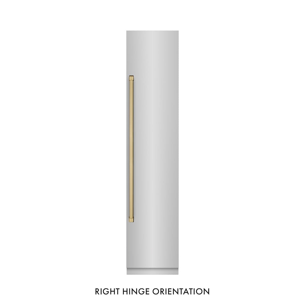 Autograph Edition 18 In. 8.6 Cu. Ft. Right Hinge Column Freezer In Stainless Steel With Graphite Gray Interior And Champagne Bronze Accents RCFVRZ30418CB