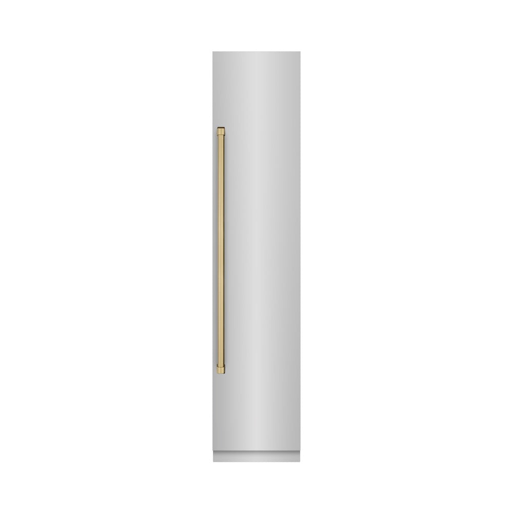 Autograph Edition 18 In. 8.6 Cu. Ft. Right Hinge Column Freezer In Stainless Steel With Graphite Gray Interior And Champagne Bronze Accents RCFVRZ30418CB