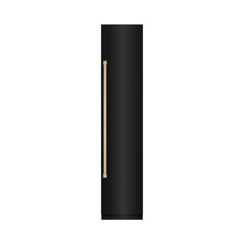 Autograph Edition 18 In. 8.6 Cu. Ft. Right Hinge Column Freezer In Black Stainless Steel With Graphite Gray Interior And Champagne Bronze Accents RCFVRZBS18CB
