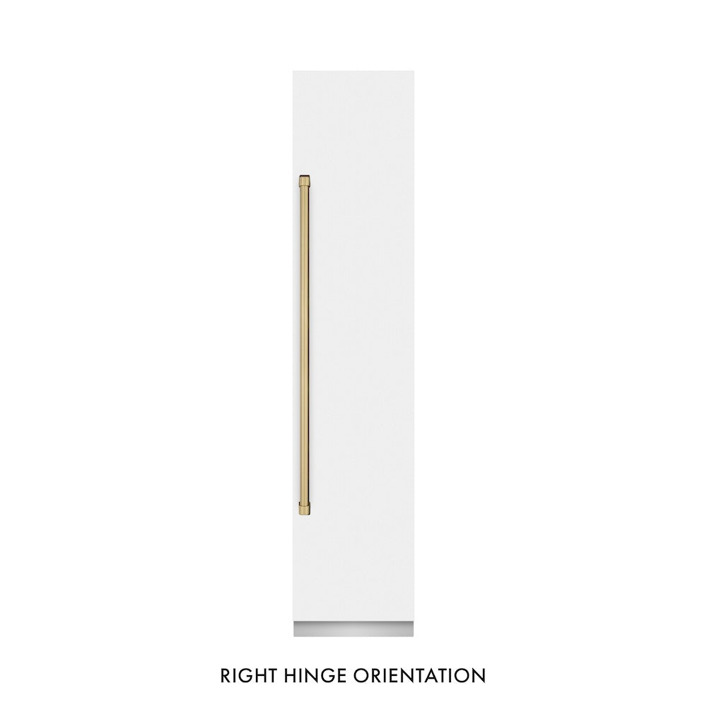 Autograph Edition 18 In. 8.6 Cu. Ft. Right Hinge Column Freezer In White Matte With Graphite Gray Interior And Champagne Bronze Accents RCFVRZWM18CB